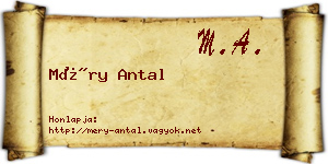 Méry Antal névjegykártya