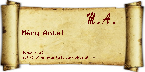 Méry Antal névjegykártya